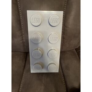 Gray Lego Storage Brick Cube Stackable 8 Stud Box Container 9.75” X 19” X 7”